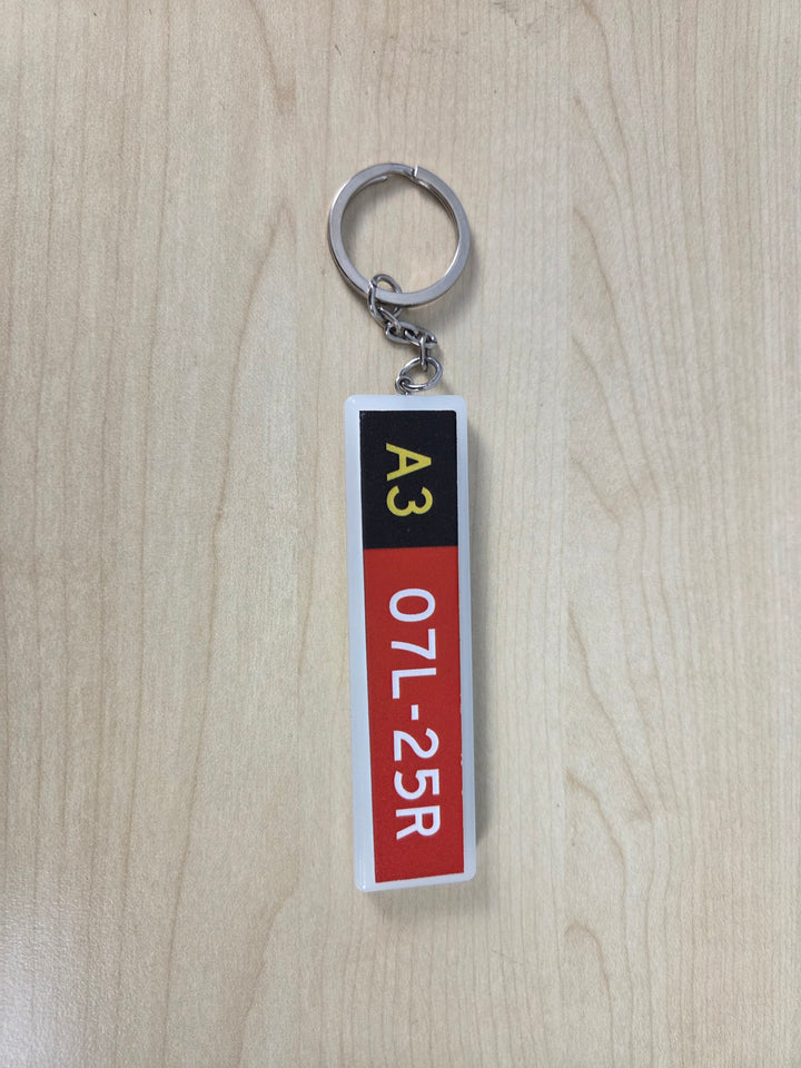 Runway sign keychain